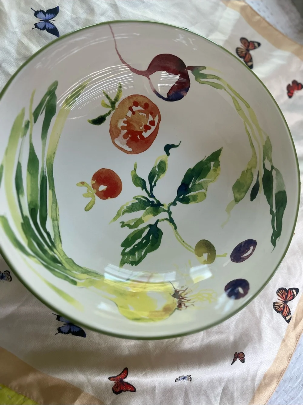 Various Vegetables by Crate & Barrel LARGE PASTA / SALAD BOWL 11 3/4